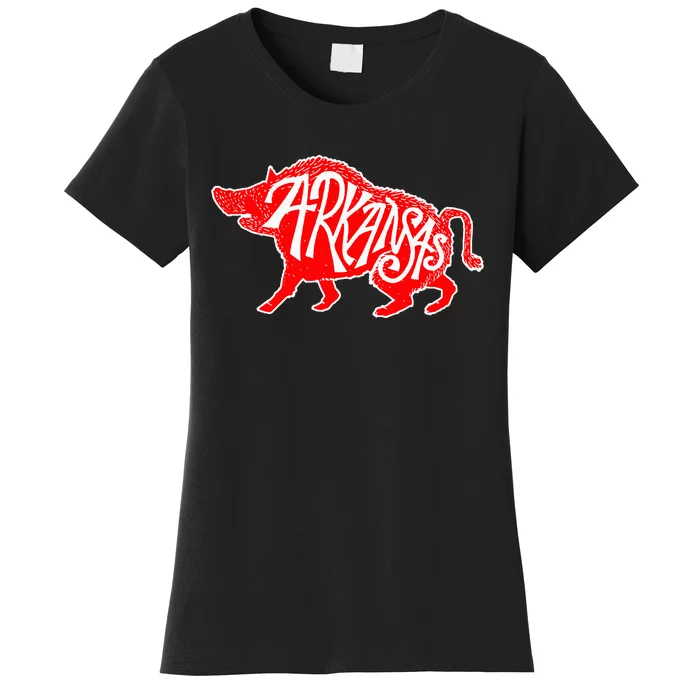 Arkansas Hog Hunting Animal Wild Boar Vintage Women's T-Shirt