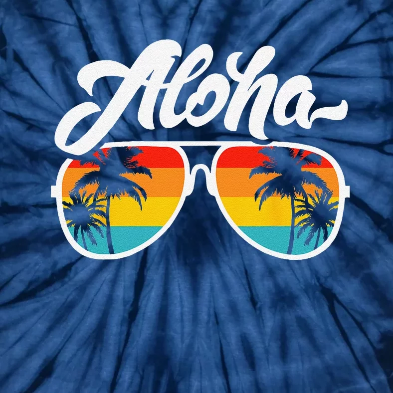 Aloha Hawaii Hawaiian Beach Summer Vacation Sunset Tie-Dye T-Shirt