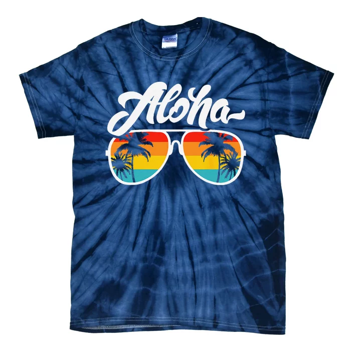 Aloha Hawaii Hawaiian Beach Summer Vacation Sunset Tie-Dye T-Shirt