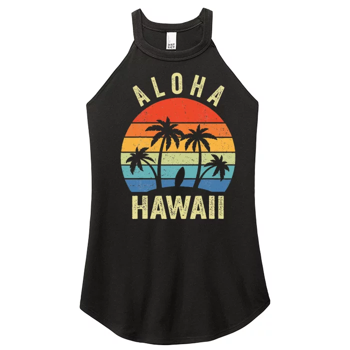 Aloha Hawaii Hawaiian Island Palm Beach Surfboard Women’s Perfect Tri Rocker Tank