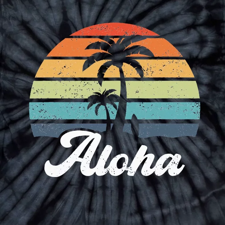 Aloha Hawaii Hawaiian Island Palm Beach Surfboard Surf Tie-Dye T-Shirt