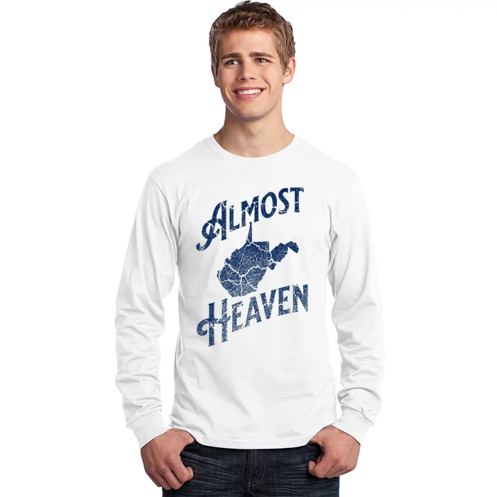 Almost Heaven Home West Virginia Map 304 Wv Long Sleeve Shirt