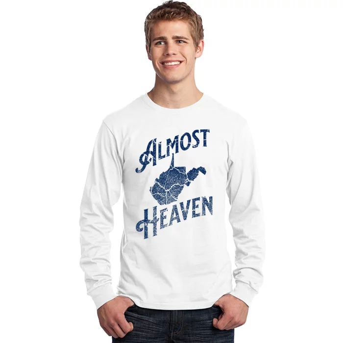 Almost Heaven Home West Virginia Map 304 Wv Tall Long Sleeve T-Shirt