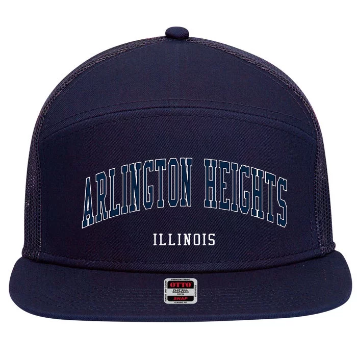 Arlington Heights Illinois Vintage 7 Panel Mesh Trucker Snapback Hat