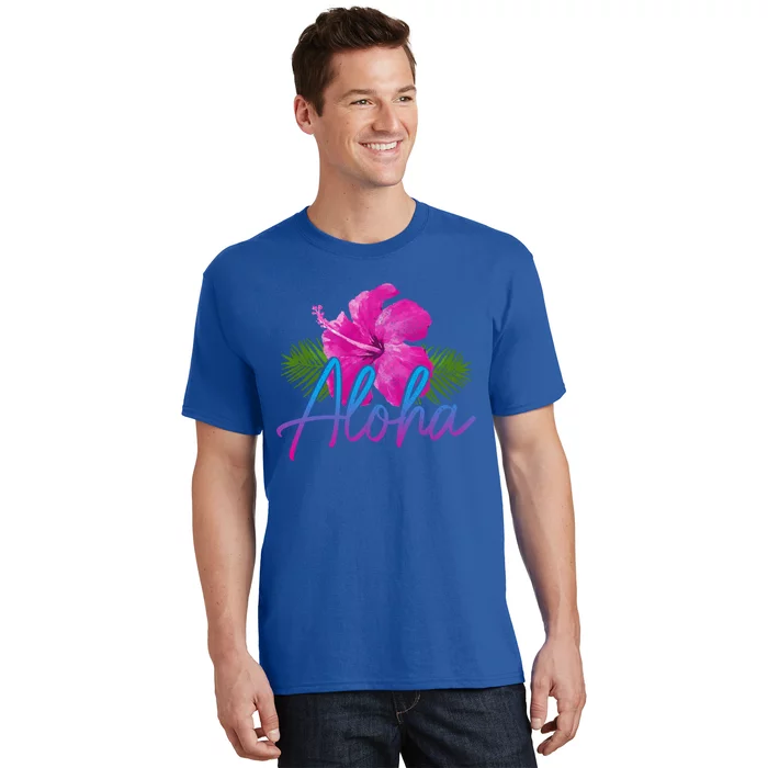 Aloha Hawaiian Islands Hawaii Surf Hibiscus Flower Surfer Cool Gift T-Shirt