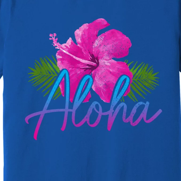 Aloha Hawaiian Islands Hawaii Surf Hibiscus Flower Surfer Cool Gift Premium T-Shirt