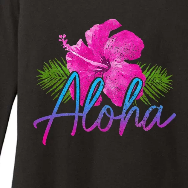 Aloha Hawaiian Islands Hawaii Surf Hibiscus Flower Surfer Womens CVC Long Sleeve Shirt