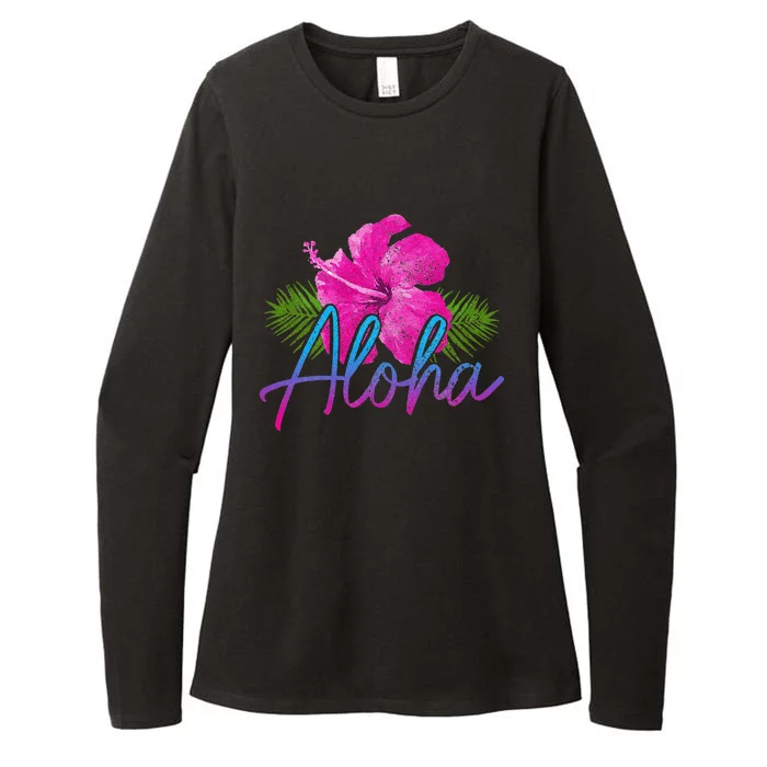 Aloha Hawaiian Islands Hawaii Surf Hibiscus Flower Surfer Womens CVC Long Sleeve Shirt