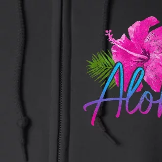 Aloha Hawaiian Islands Hawaii Surf Hibiscus Flower Surfer Full Zip Hoodie