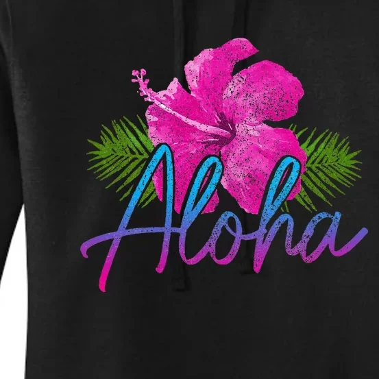 Aloha Hawaiian Islands Hawaii Surf Hibiscus Flower Surfer Women's Pullover Hoodie