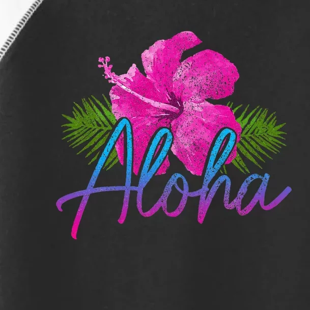 Aloha Hawaiian Islands Hawaii Surf Hibiscus Flower Surfer Toddler Fine Jersey T-Shirt