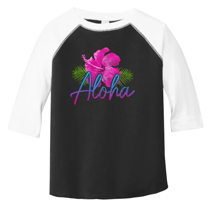 Aloha Hawaiian Islands Hawaii Surf Hibiscus Flower Surfer Toddler Fine Jersey T-Shirt