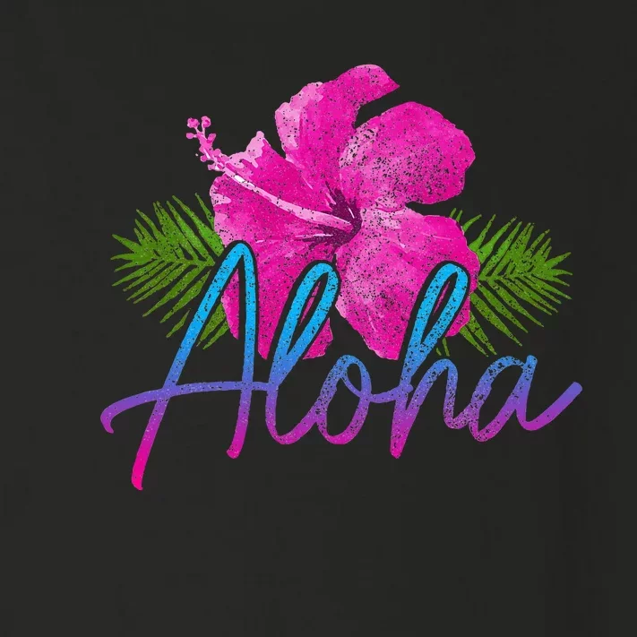 Aloha Hawaiian Islands Hawaii Surf Hibiscus Flower Surfer Toddler Long Sleeve Shirt