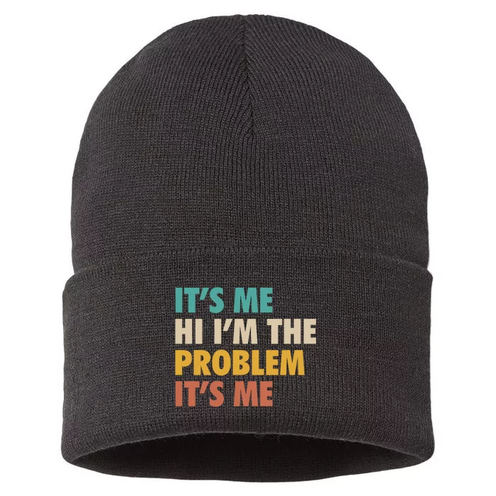 Anti Hero It's Me Hi I'm The Problem It's Me Retro Vintage Sustainable Knit Beanie