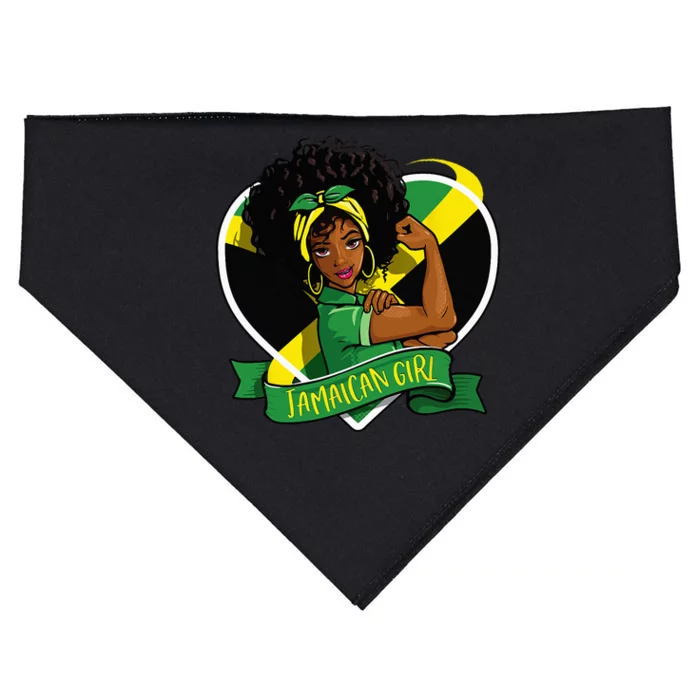 Afro Hair Jamaican Flag Women Black Melanin Jamaica USA-Made Doggie Bandana