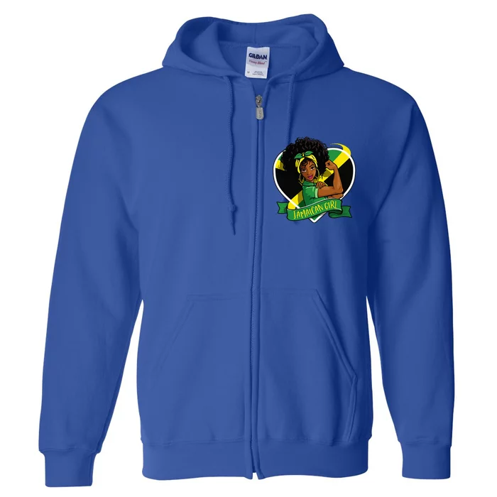 Afro Hair Jamaican Flag Women Black Melanin Jamaica Full Zip Hoodie