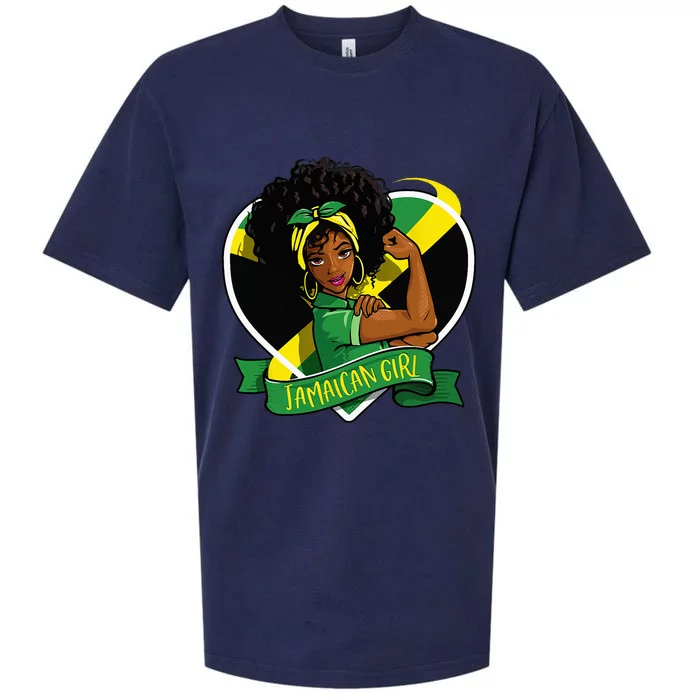 Afro Hair Jamaican Flag Women Black Melanin Jamaica Sueded Cloud Jersey T-Shirt