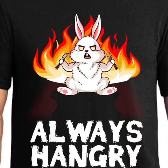 Always Hungry Knife Fire Bunny Rabbit Kawaii Anime Rodent Gift Pajama Set