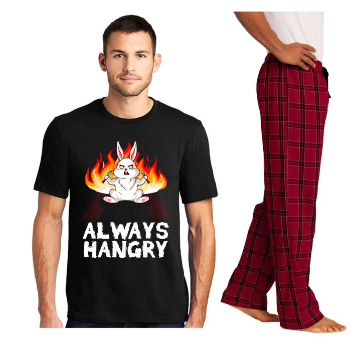 Always Hungry Knife Fire Bunny Rabbit Kawaii Anime Rodent Gift Pajama Set