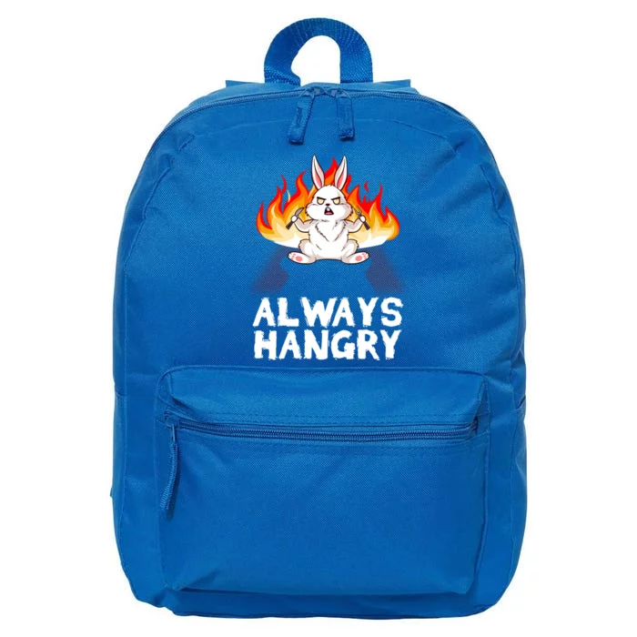 Always Hungry Knife Fire Bunny Rabbit Kawaii Anime Rodent Gift 16 in Basic Backpack