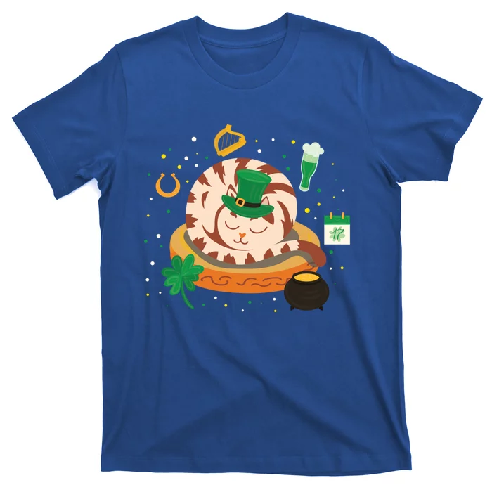 Adorable Holiday Kitten Sleepy Cat St Patrick's Day Gift T-Shirt