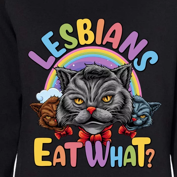 Adult Humor Lesbians Eat What Pussy Cat Funny Lgbt Pride Gift Womens California Wash Sweatshirt