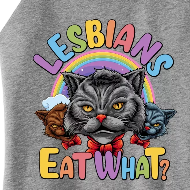 Adult Humor Lesbians Eat What Pussy Cat Funny Lgbt Pride Gift Women’s Perfect Tri Rocker Tank