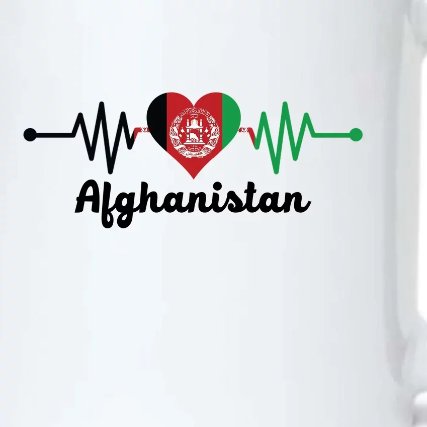 Afghanistan Heart Love Pulse Flag Support Black Color Changing Mug