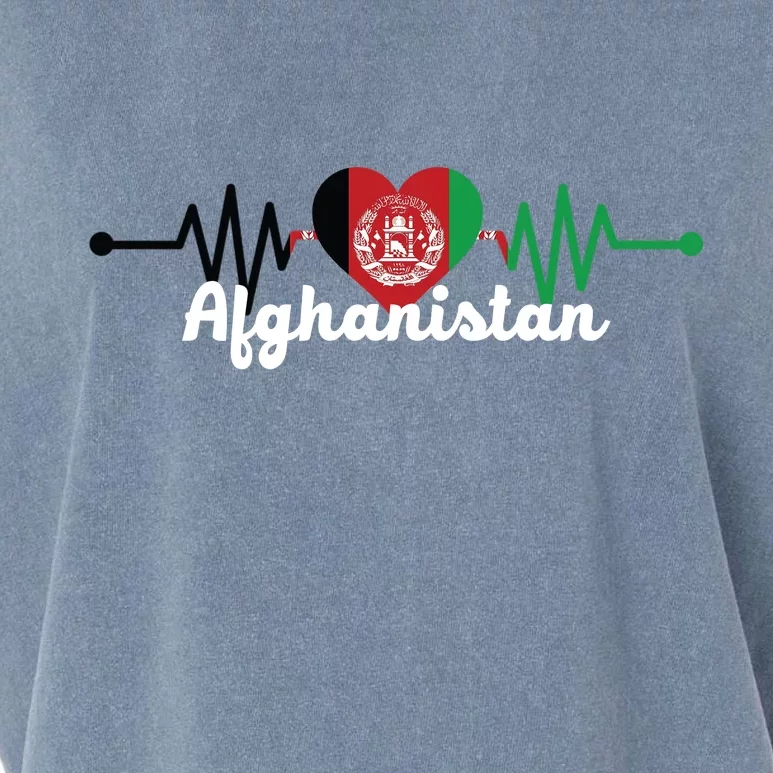 Afghanistan Heart Love Pulse Flag Support Garment-Dyed Women's Muscle Tee