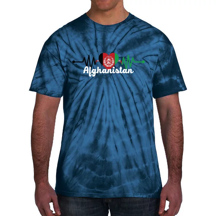 Afghanistan Heart Love Pulse Flag Support Tie-Dye T-Shirt