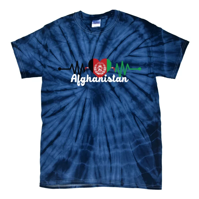 Afghanistan Heart Love Pulse Flag Support Tie-Dye T-Shirt