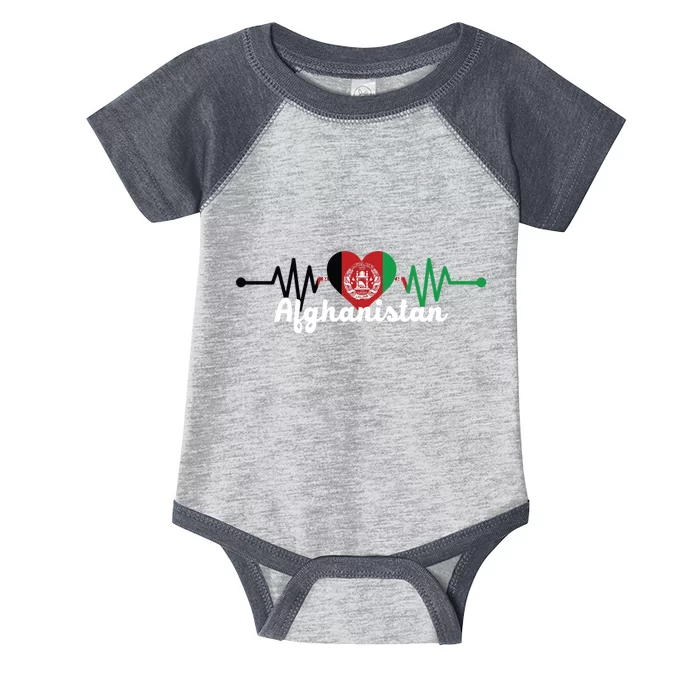 Afghanistan Heart Love Pulse Flag Support Infant Baby Jersey Bodysuit