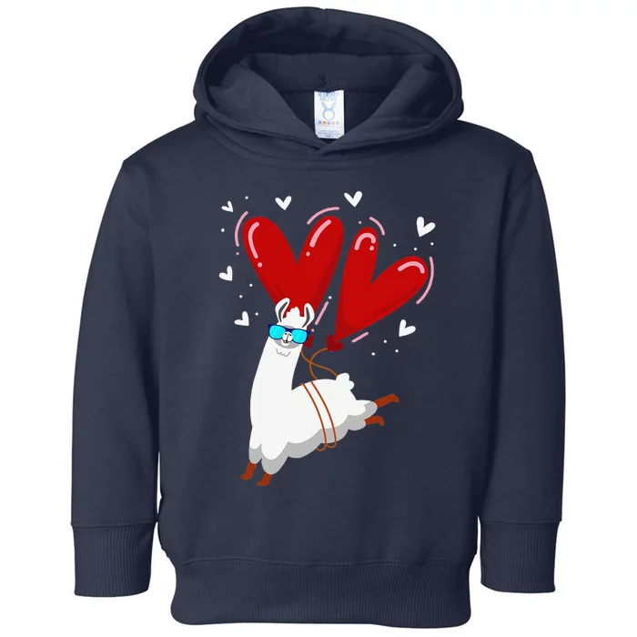 Alpaca Heart Love Valentines Day Gift For Animal Llama Lover Toddler Hoodie