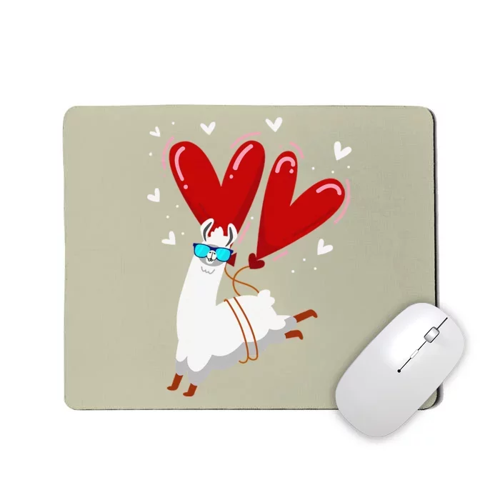 Alpaca Heart Love Valentines Day Gift For Animal Llama Lover Mousepad