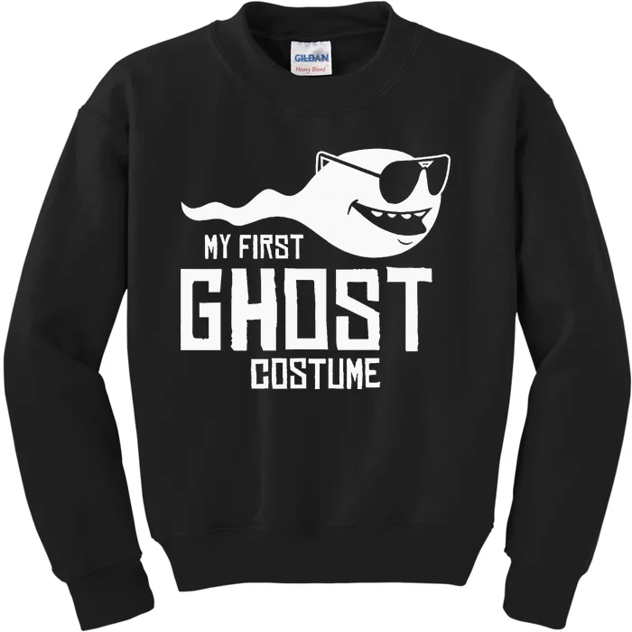 Adult Humor My First Ghost Costume Funny Halloween Gift Kids Sweatshirt