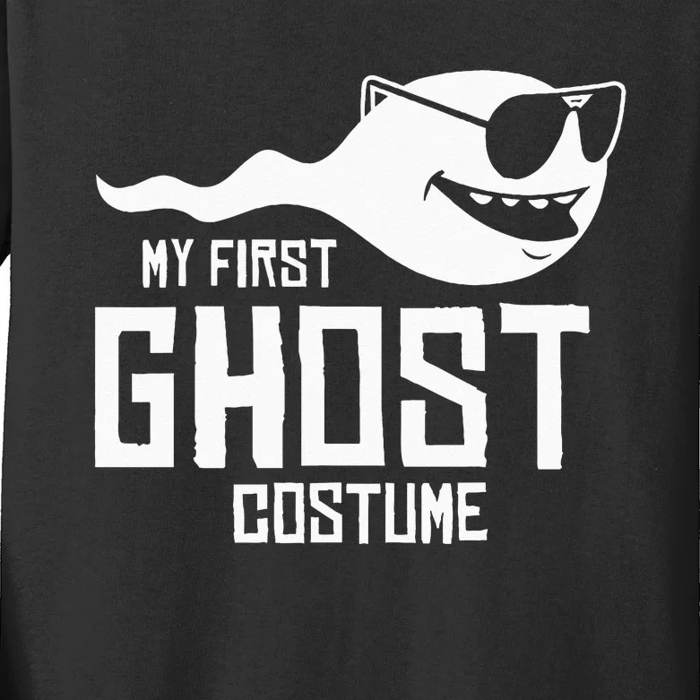 Adult Humor My First Ghost Costume Funny Halloween Gift Kids Long Sleeve Shirt