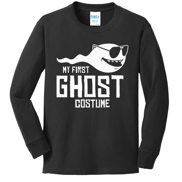 Adult Humor My First Ghost Costume Funny Halloween Gift Kids Long Sleeve Shirt