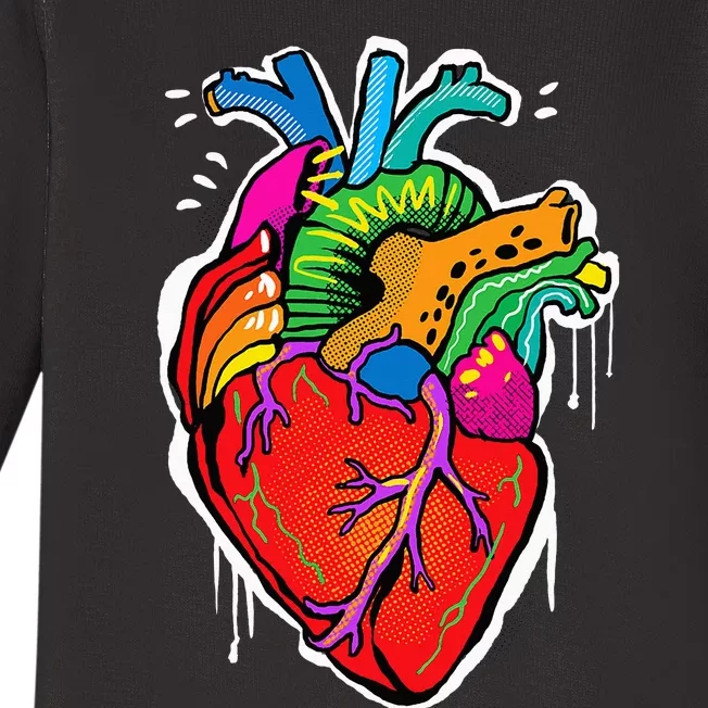 Anatomical Heart Medical Hospital Personal Cardiologist Baby Long Sleeve Bodysuit