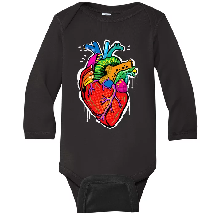 Anatomical Heart Medical Hospital Personal Cardiologist Baby Long Sleeve Bodysuit