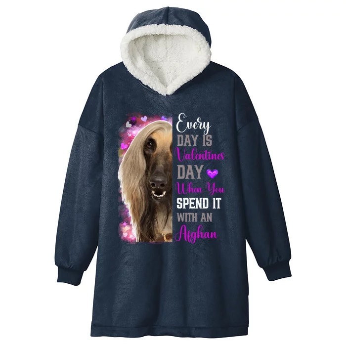 Afghan Hound Mom Funny Valentines Day Dog Lovers Afghanistan Gift Hooded Wearable Blanket