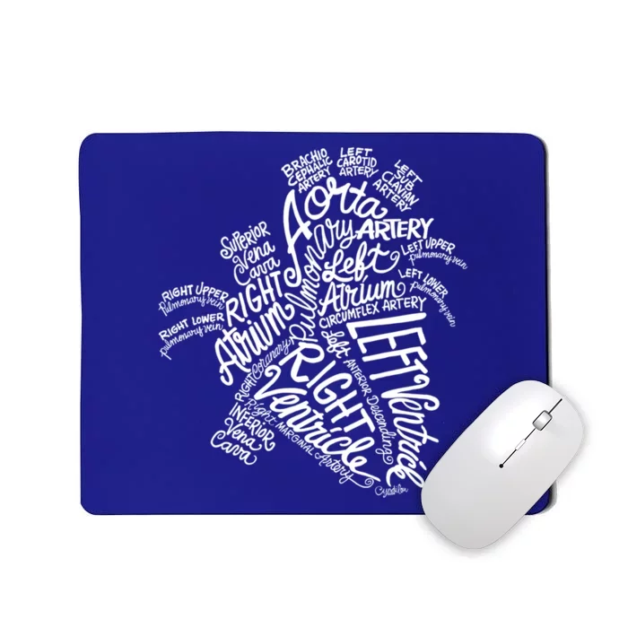 Anatomical Heart Medical White Word Art Adult Gift Mousepad