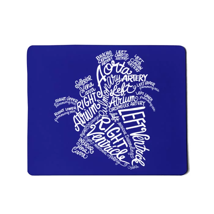 Anatomical Heart Medical White Word Art Adult Gift Mousepad