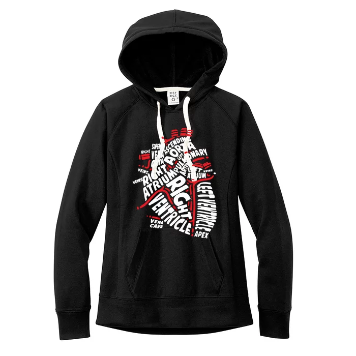 Anatomical Heart Medical Parts Of Heart Anatomy Gift Women's Fleece Hoodie