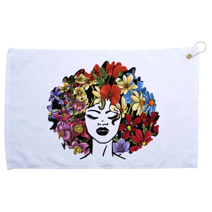 Afro Hair Natural Black History Juneteenth Pride Grommeted Golf Towel