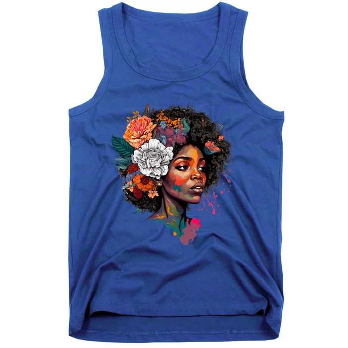 Afro Hair Natural Black History Gift Pride Black Melanin Gift Tank Top