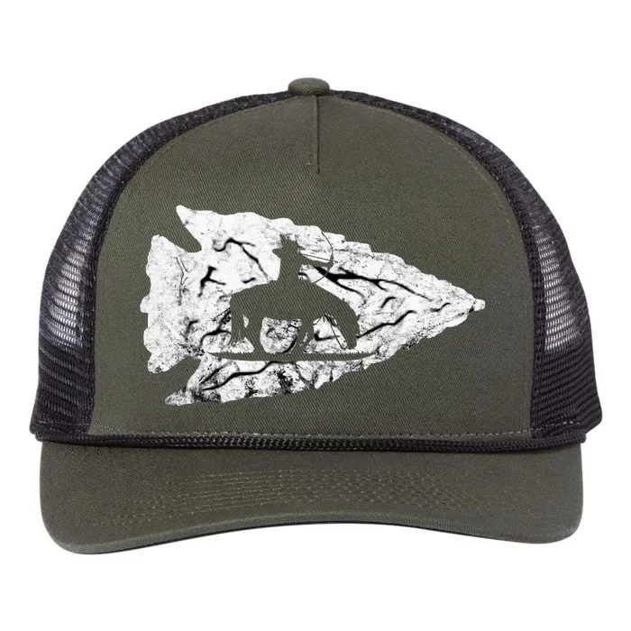 Arrowhead Hunting Native American Relic Hunter Arrowhead Retro Rope Trucker Hat Cap