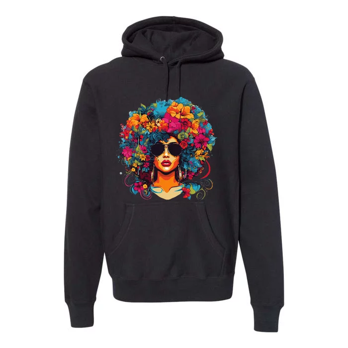 Afro Hair Natural Black History Pride Black Melanin Premium Hoodie