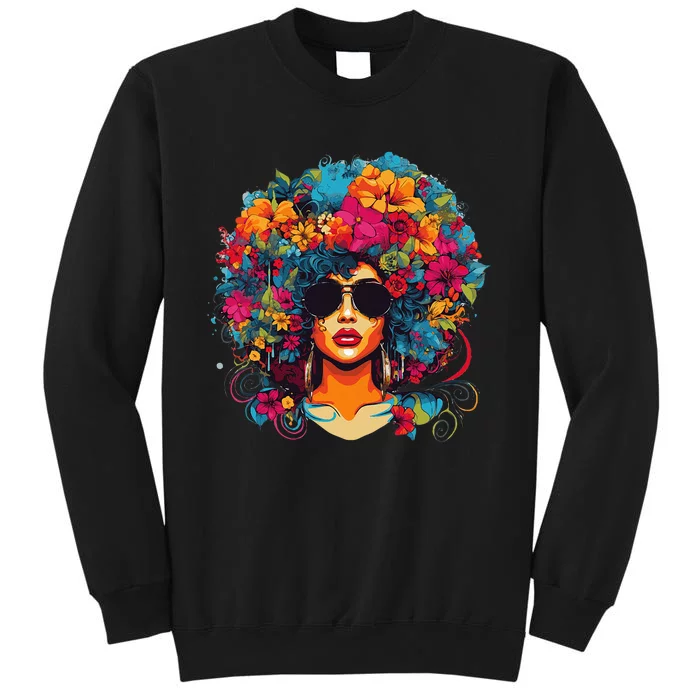 Afro Hair Natural Black History Pride Black Melanin Tall Sweatshirt