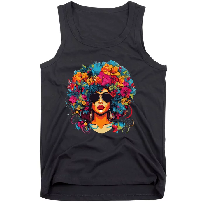 Afro Hair Natural Black History Pride Black Melanin Tank Top