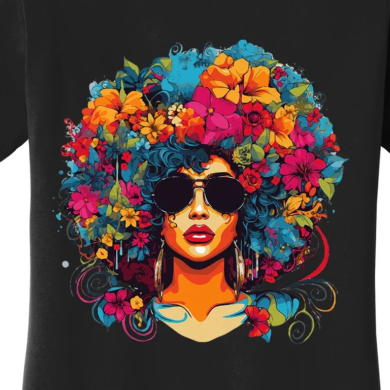 Afro Hair Natural Black History Pride Black Melanin Women's T-Shirt